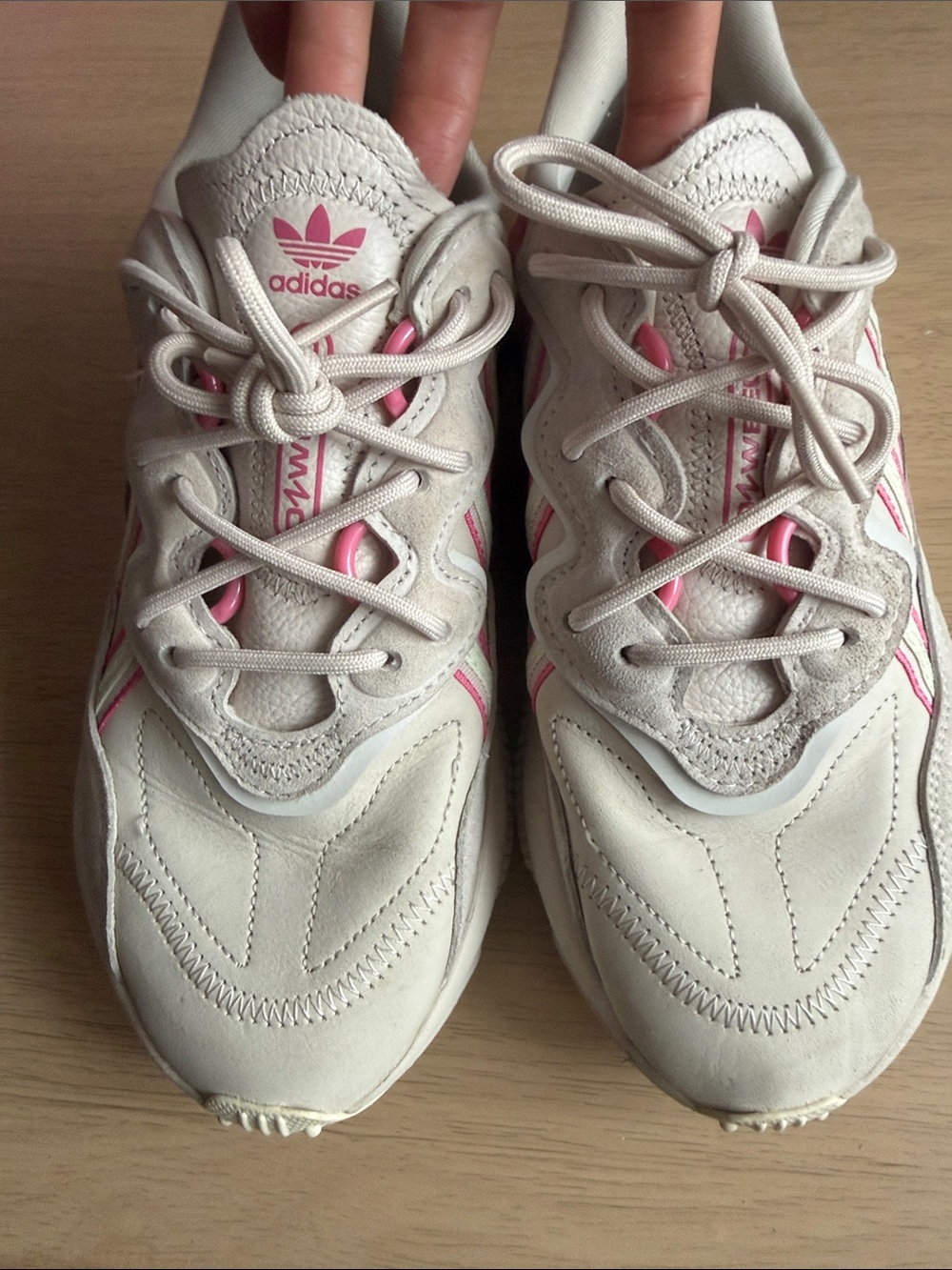 adidas Women's Cream and Pink Running Sneakers